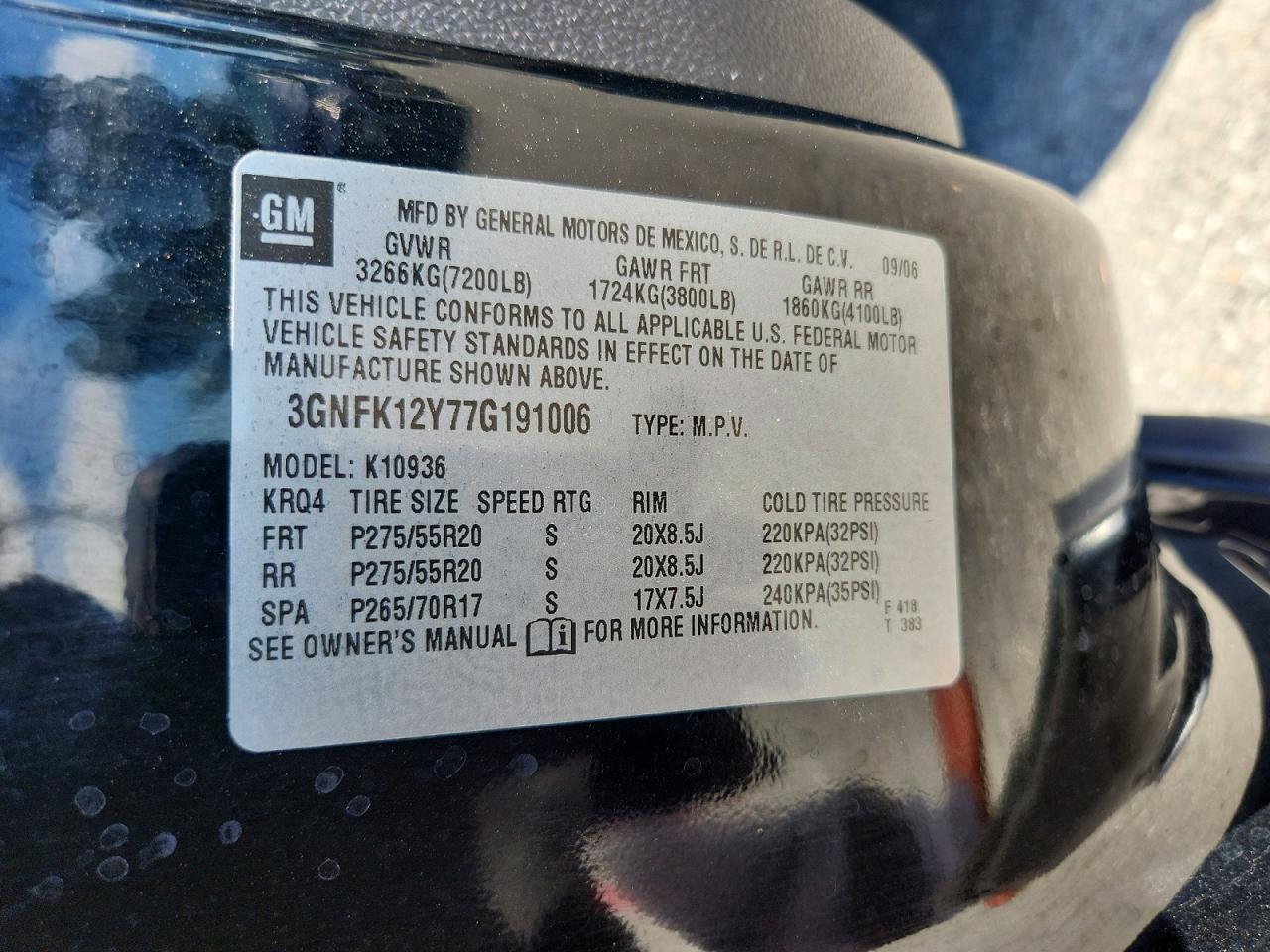 2007 CHEVROLET AVALANCHE K1500 photo 25
