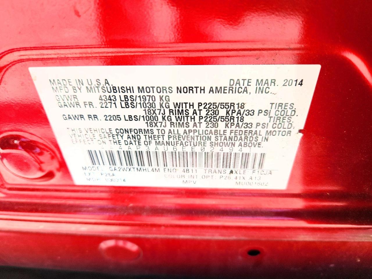 2014 MITSUBISHI OUTLANDER SPORT ES photo 37