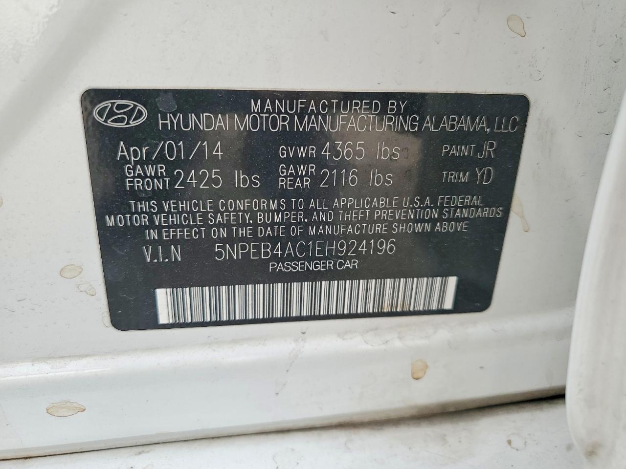 2014 HYUNDAI SONATA GLS photo 34