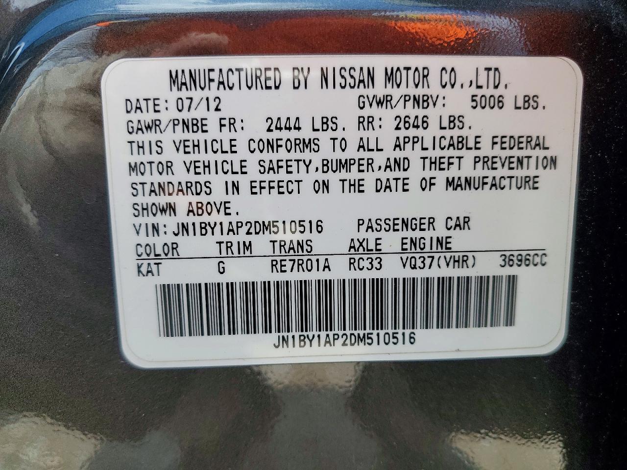 2013 INFINITI M37 BASE photo 25