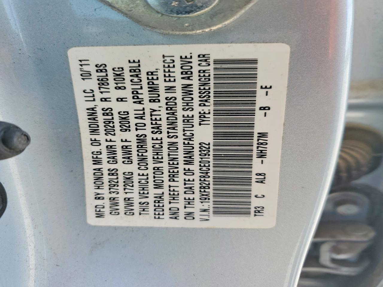 2012 HONDA CIVIC EX photo 23