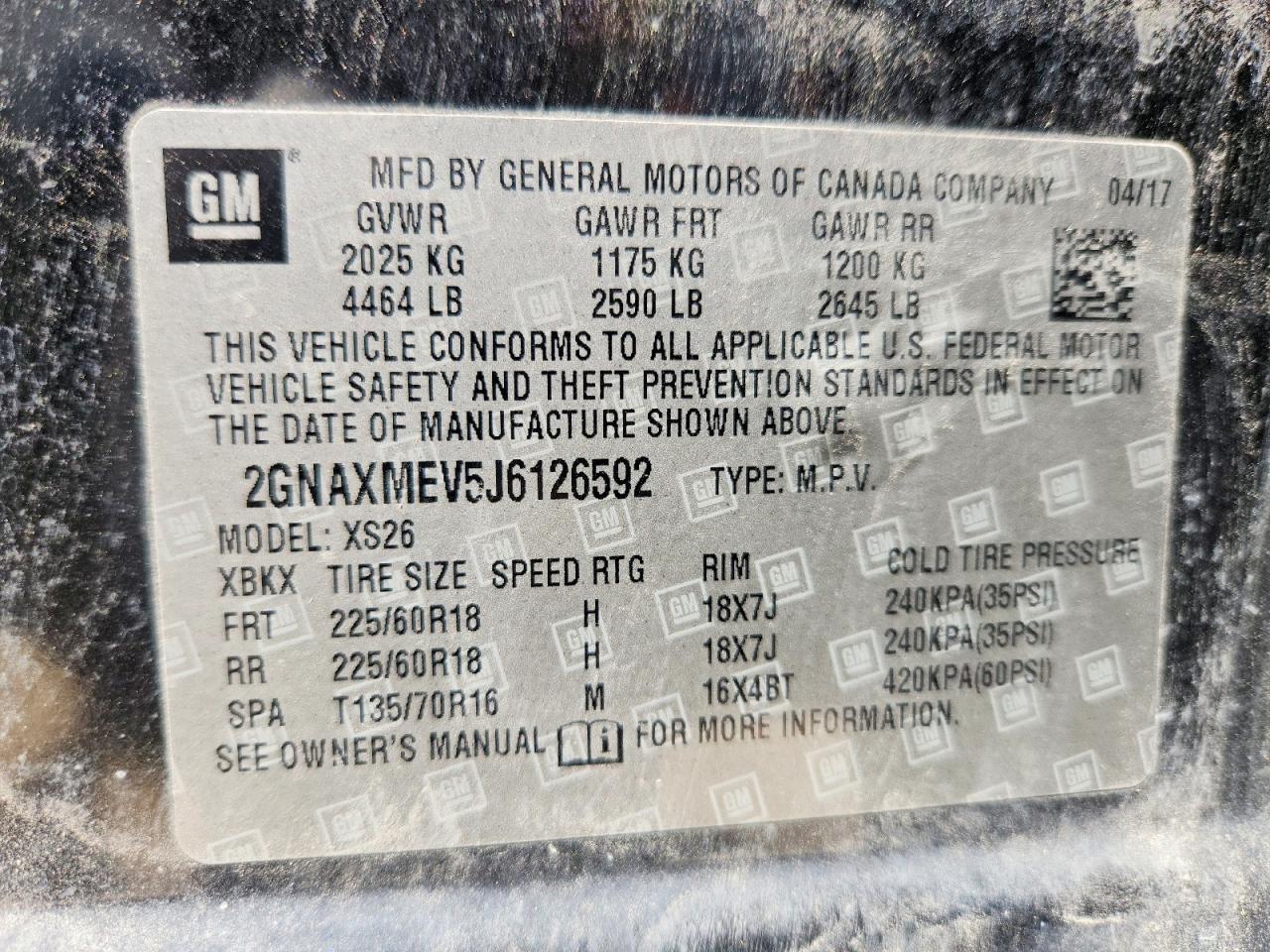 2018 CHEVROLET EQUINOX PREMIER photo 37