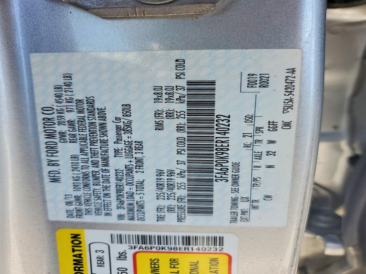 2014 FORD FUSION TITANIUM photo 23