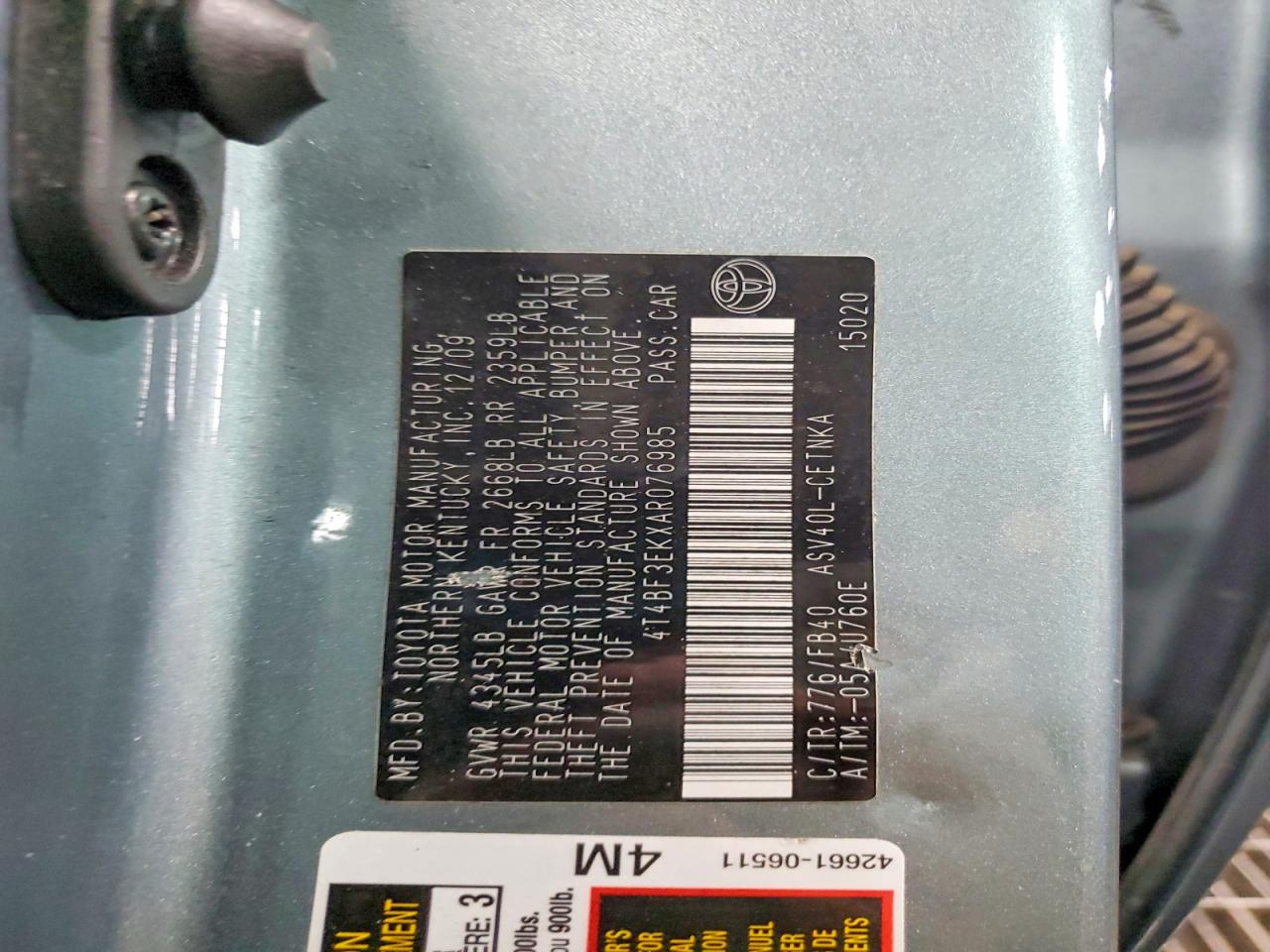 2010 TOYOTA CAMRY LE photo 34