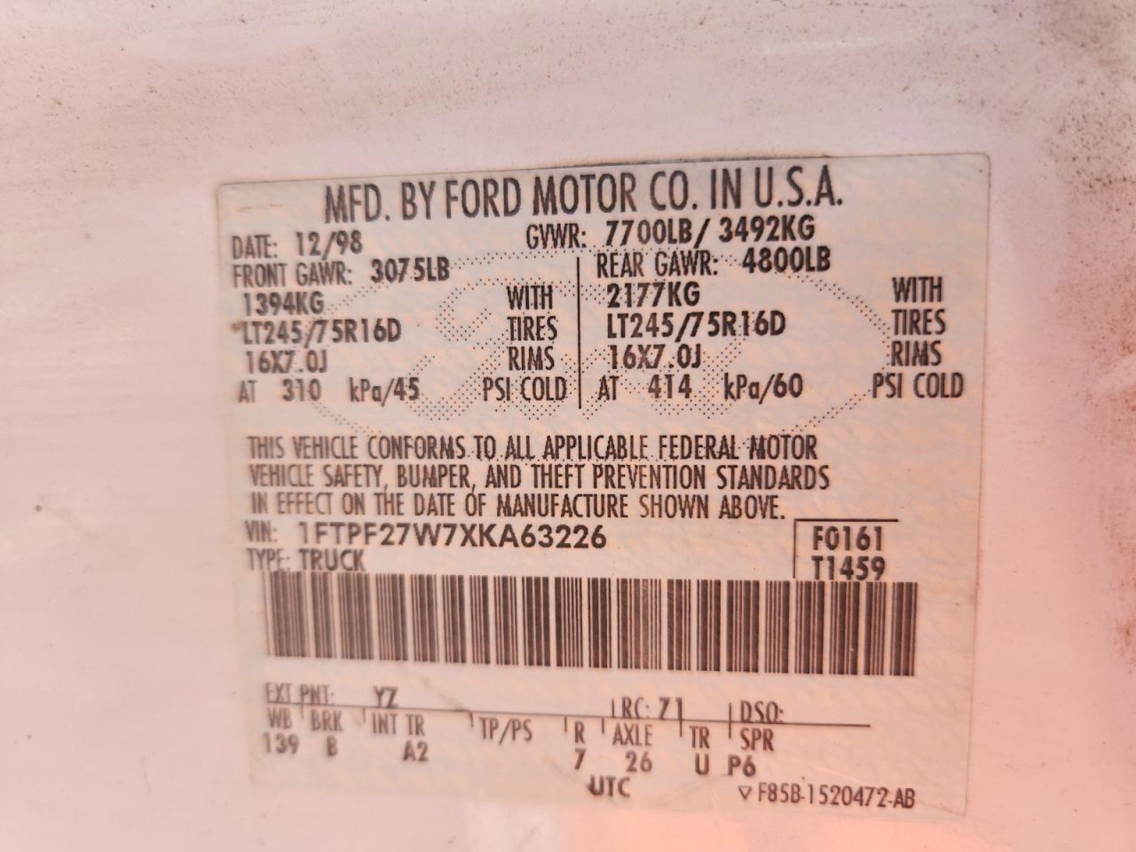 1999 FORD F250 photo 23