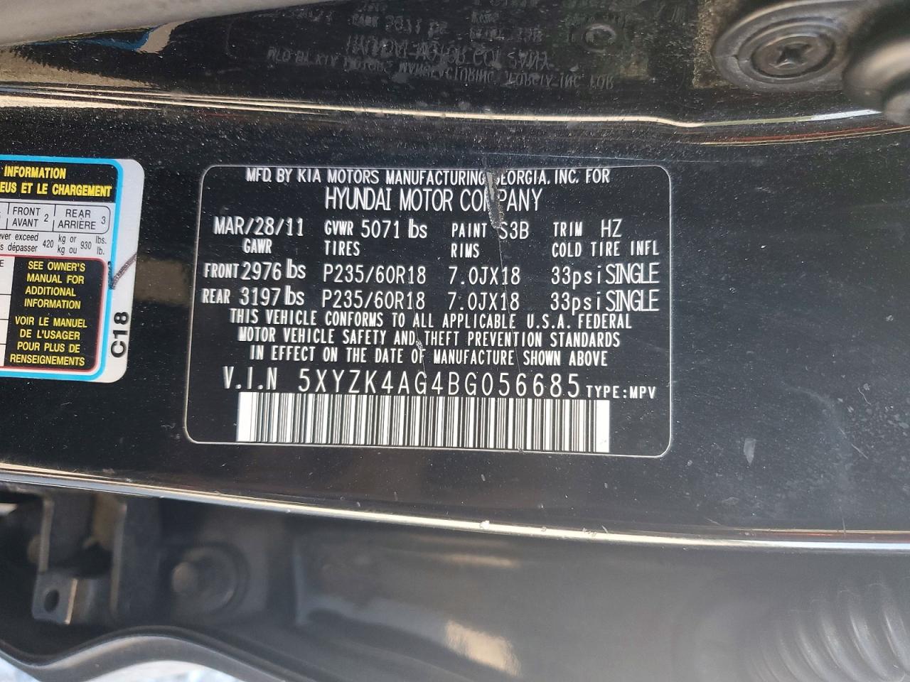 2011 HYUNDAI SANTA FE LIMITED photo 25