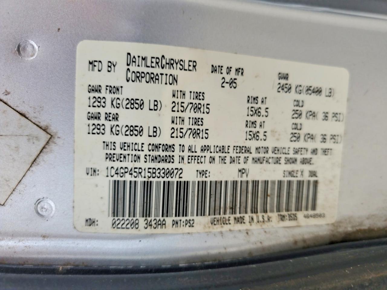 2005 CHRYSLER TOWN & COUNTRY photo 25