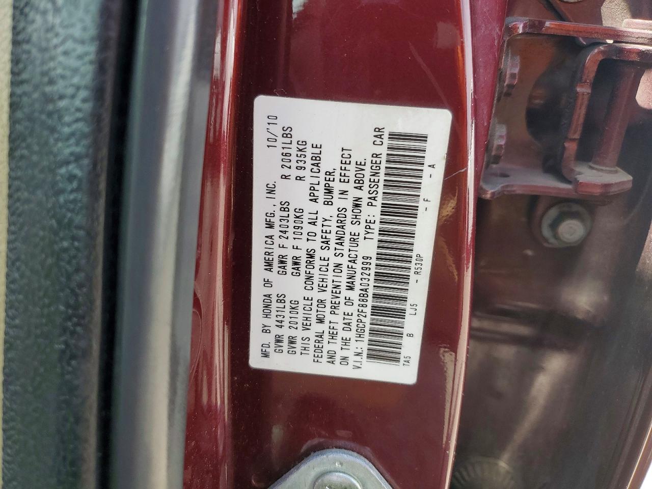 2011 HONDA ACCORD EXL photo 34