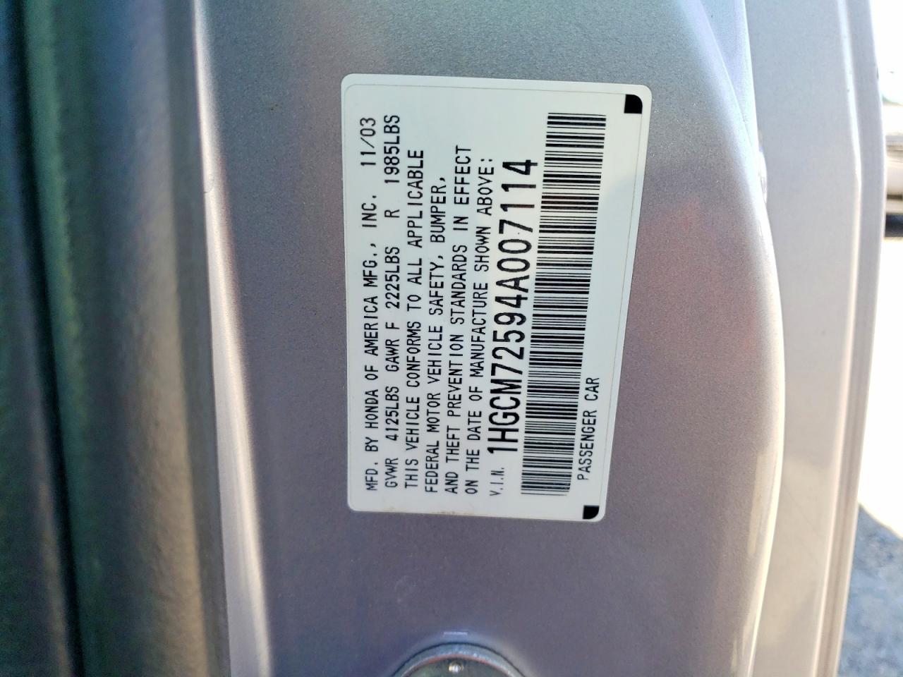 2004 HONDA ACCORD EX photo 34