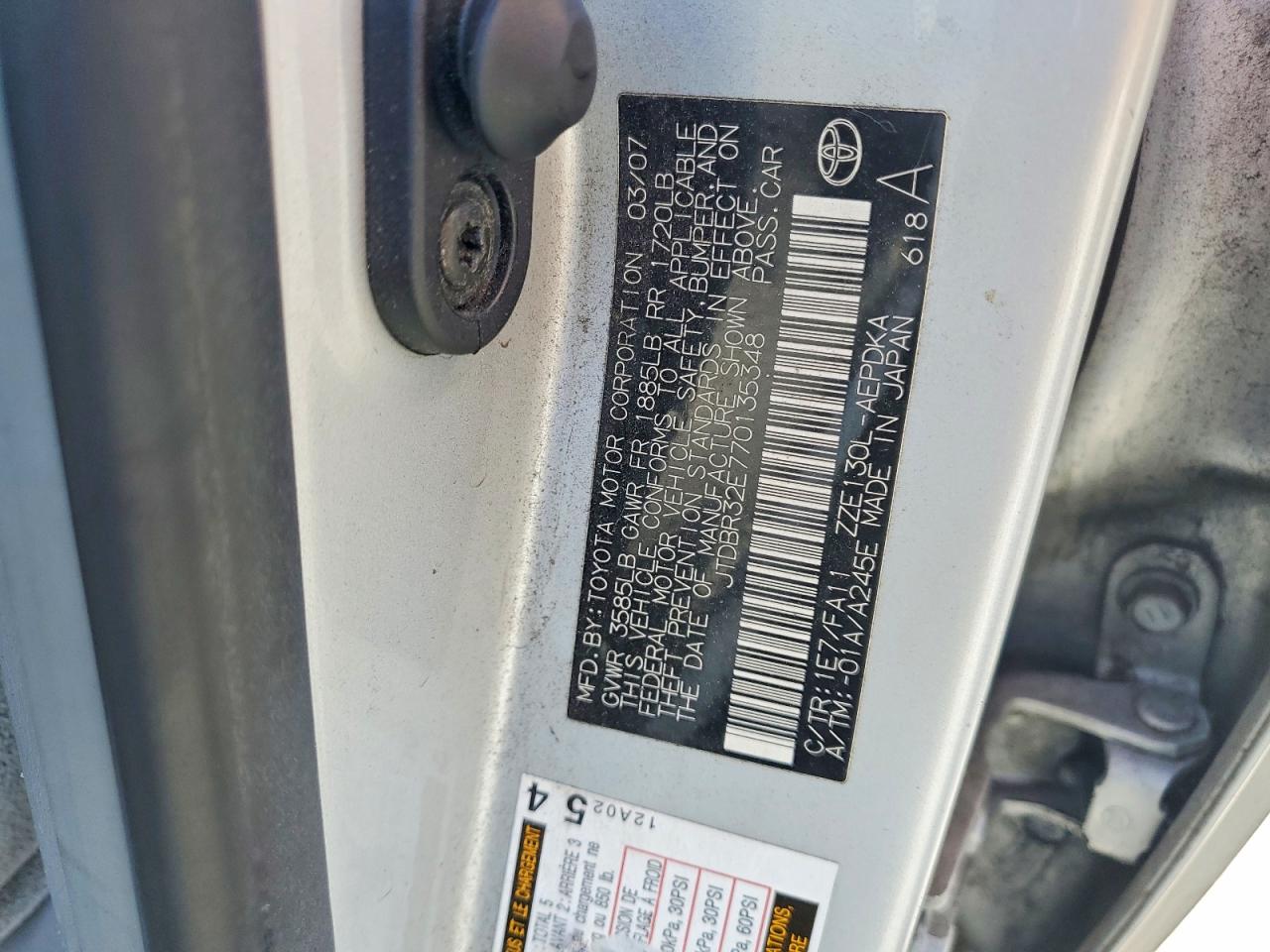 2007 TOYOTA COROLLA CE photo 23