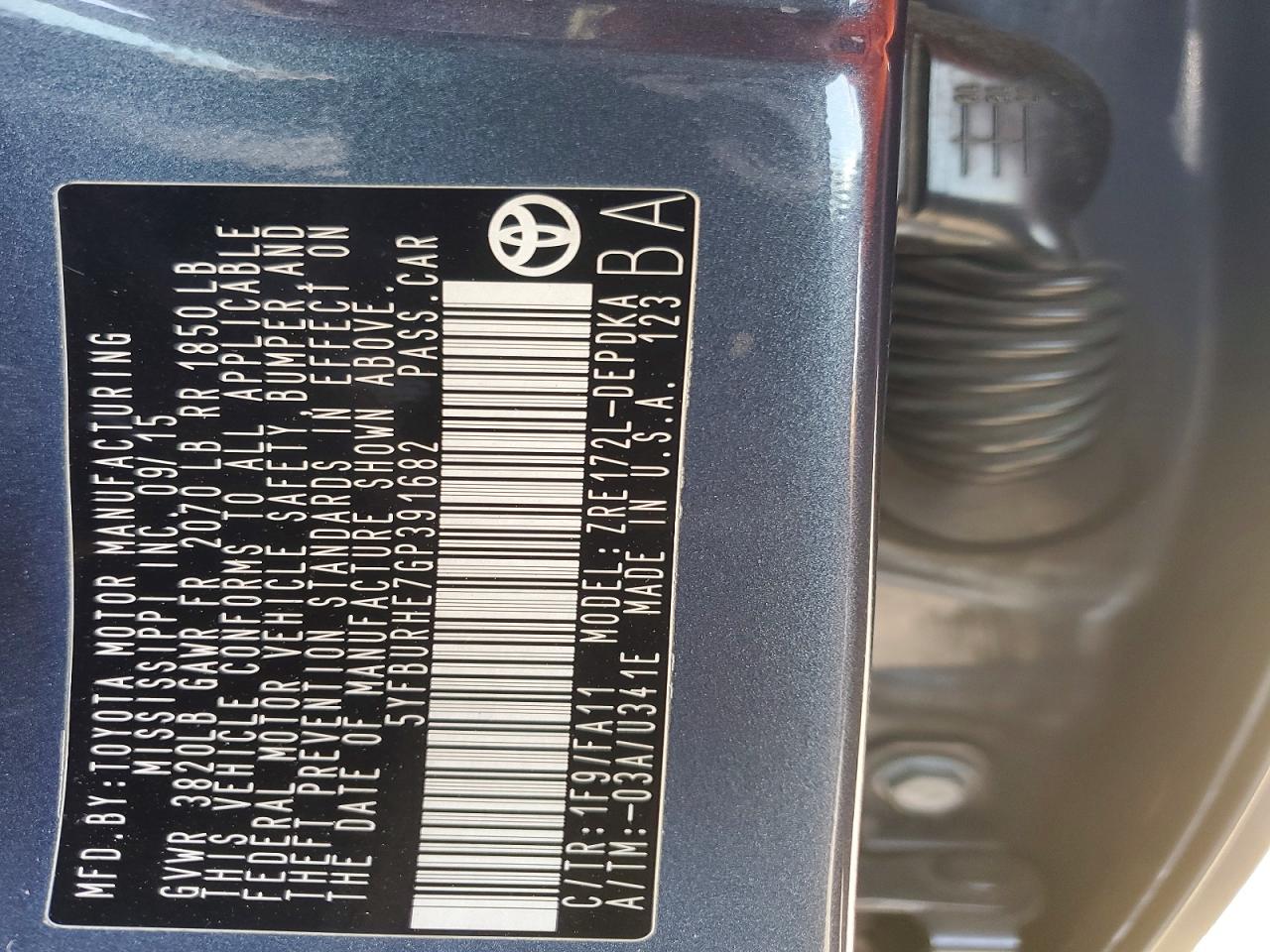 2016 TOYOTA COROLLA L photo 25
