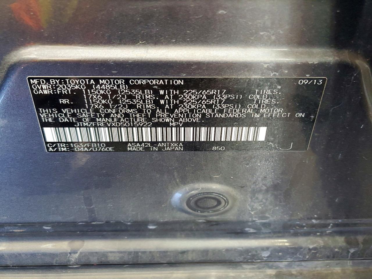 2013 TOYOTA RAV4 LE photo 40