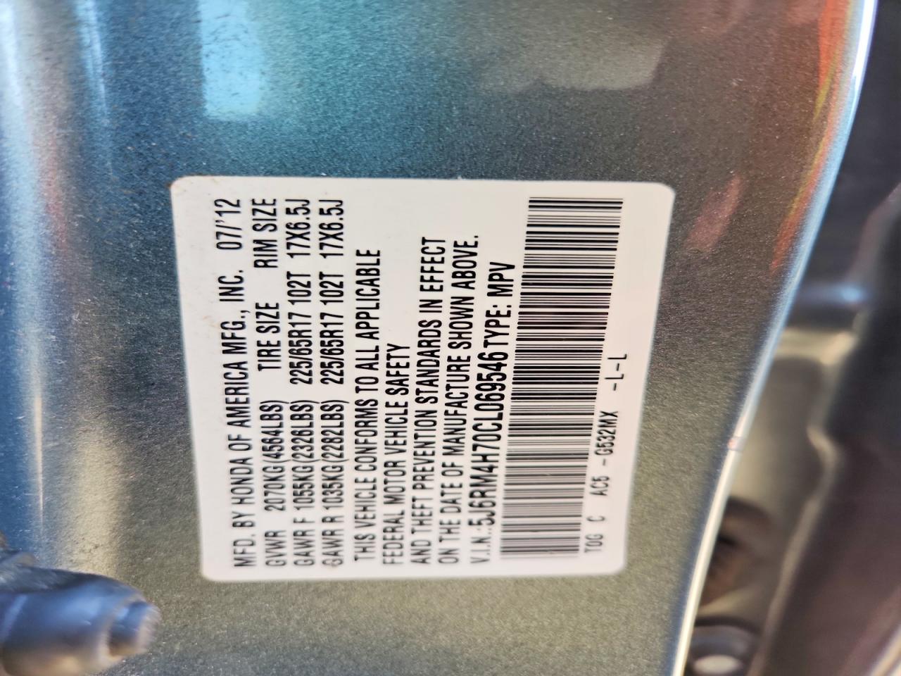 2012 HONDA CR-V EXL photo 40