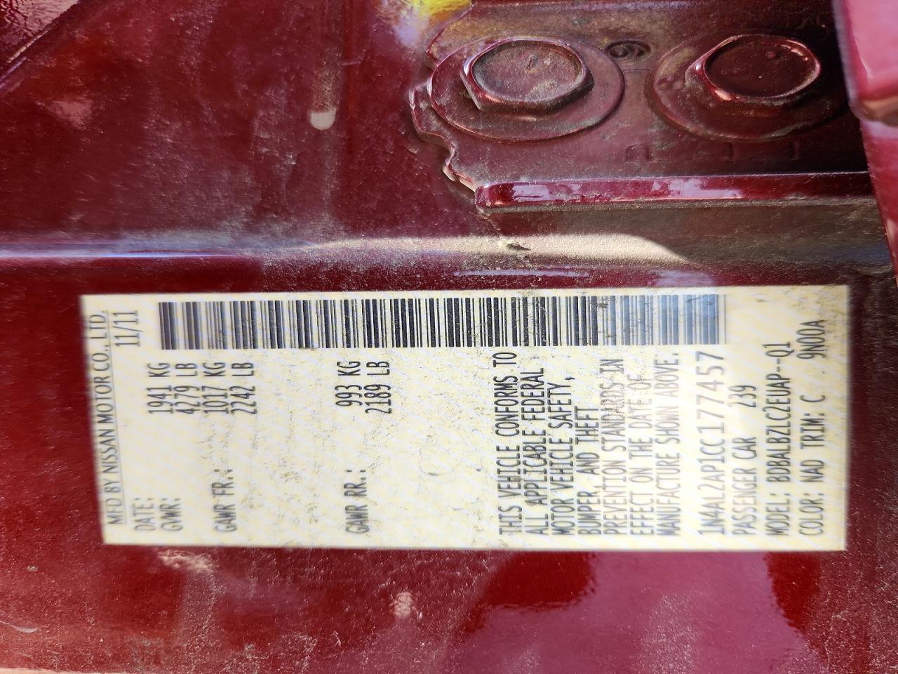 2012 NISSAN ALTIMA 2.5 photo 34