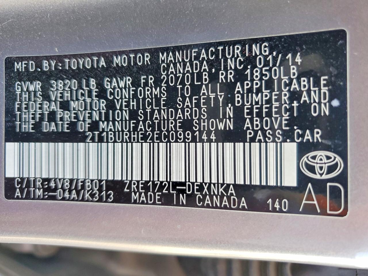 2014 TOYOTA COROLLA LE photo 23