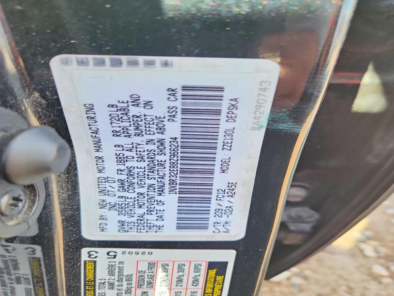 2008 TOYOTA COROLLA S photo 23