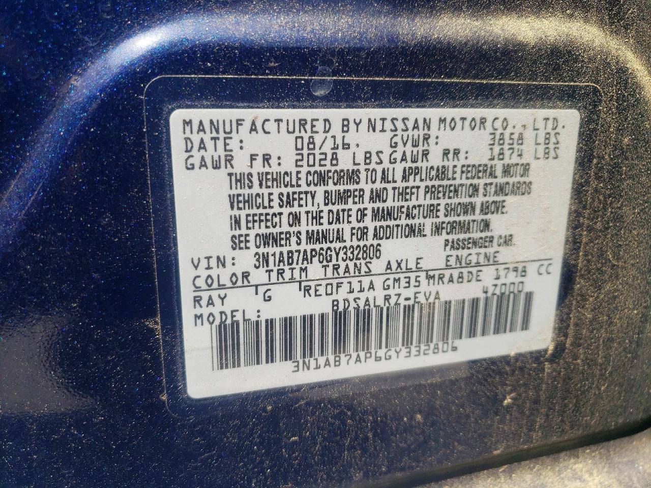 2016 NISSAN SENTRA SR photo 12
