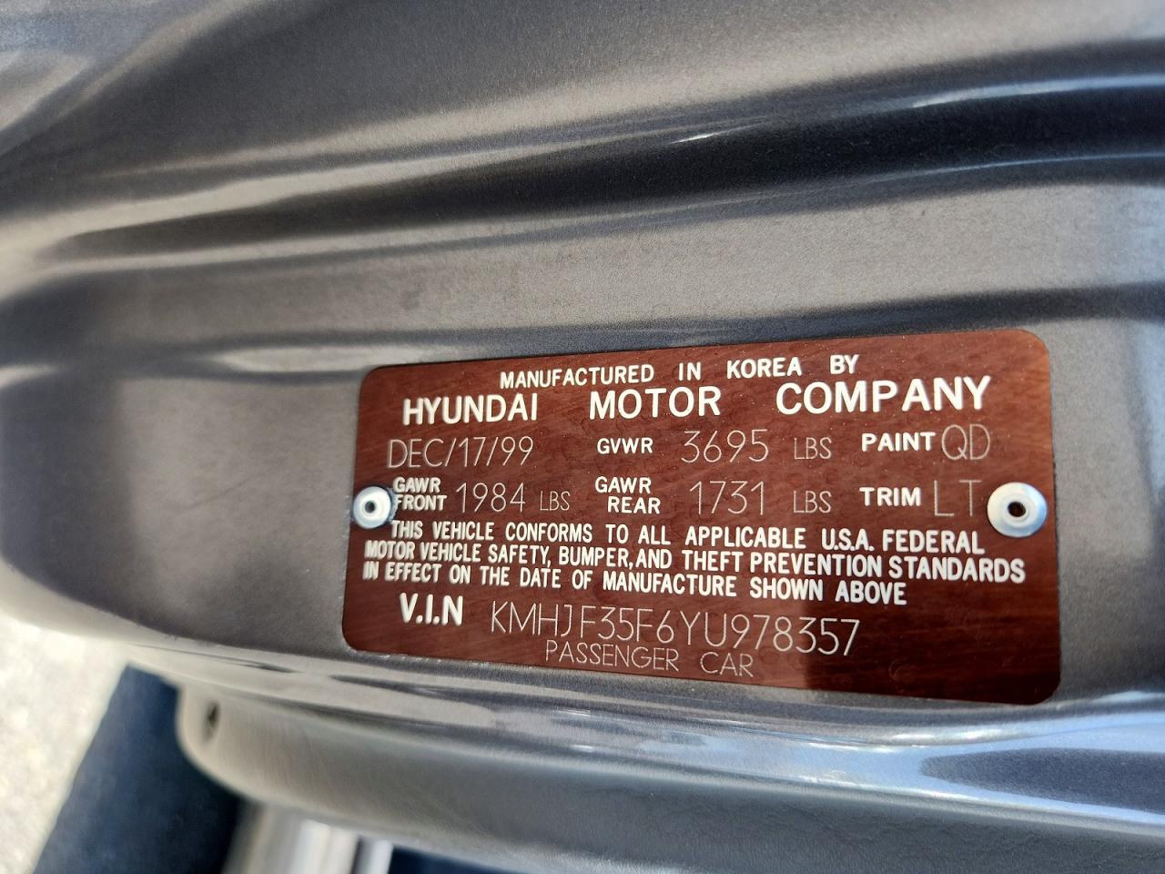 2000 HYUNDAI ELANTRA GLS photo 23