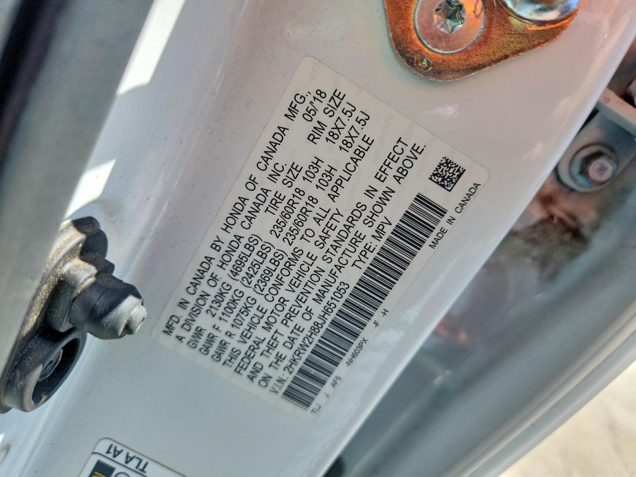 2018 HONDA CR-V EXL photo 34