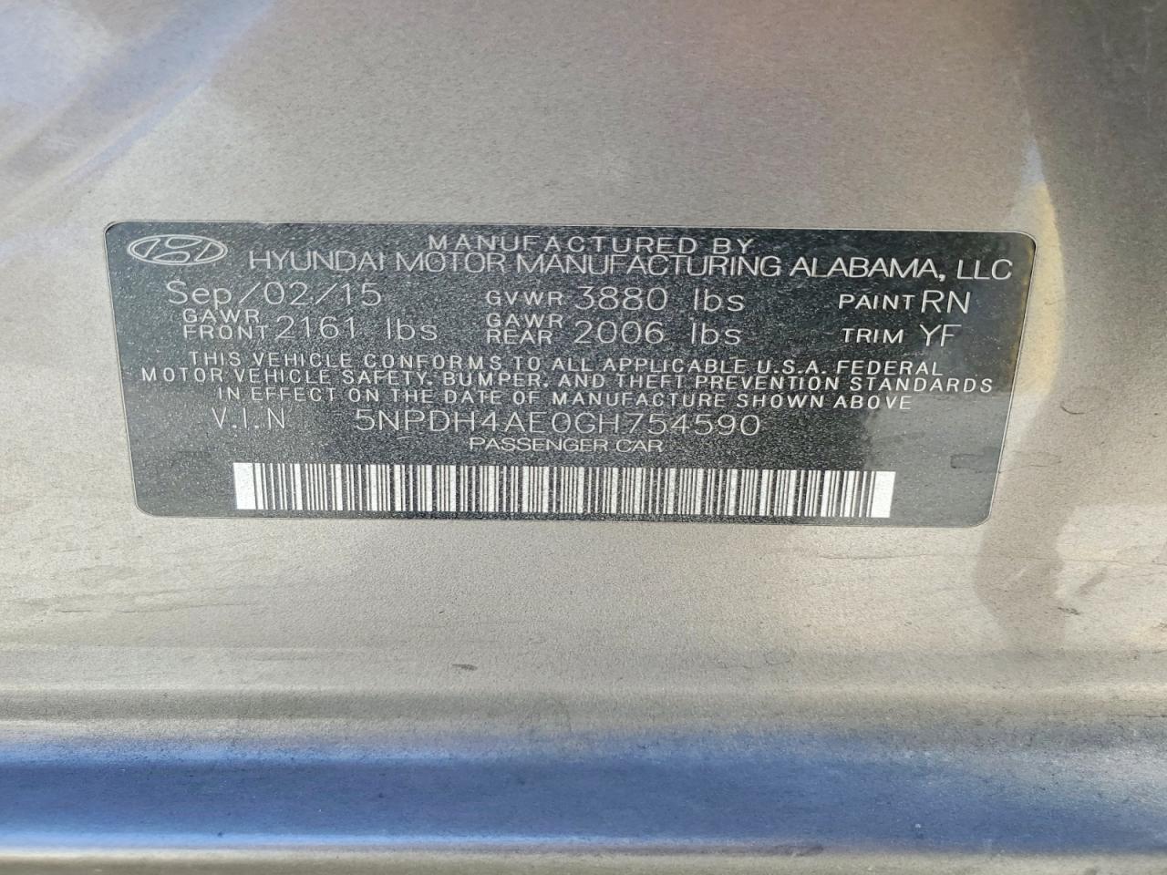 2016 HYUNDAI ELANTRA SE photo 23