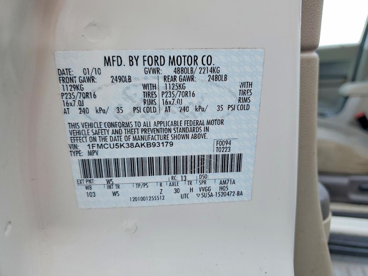 2010 FORD ESCAPE HYBRID photo 37