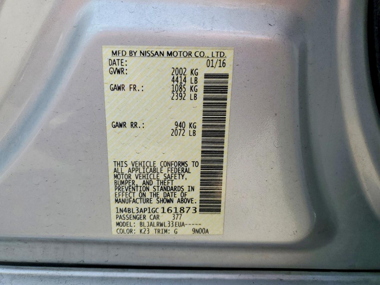 2016 NISSAN ALTIMA 3.5 SL photo 34