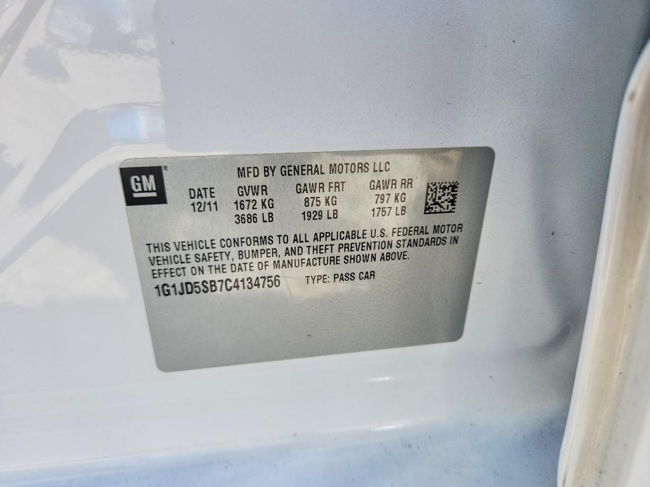 2012 CHEVROLET SONIC LT photo 34