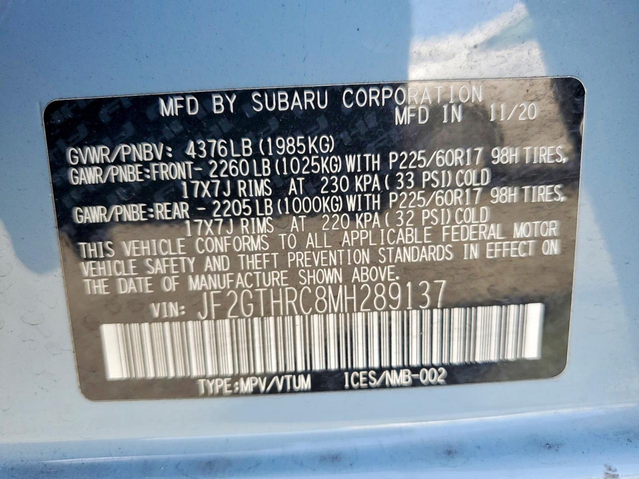 2021 SUBARU CROSSTREK SPORT photo 27