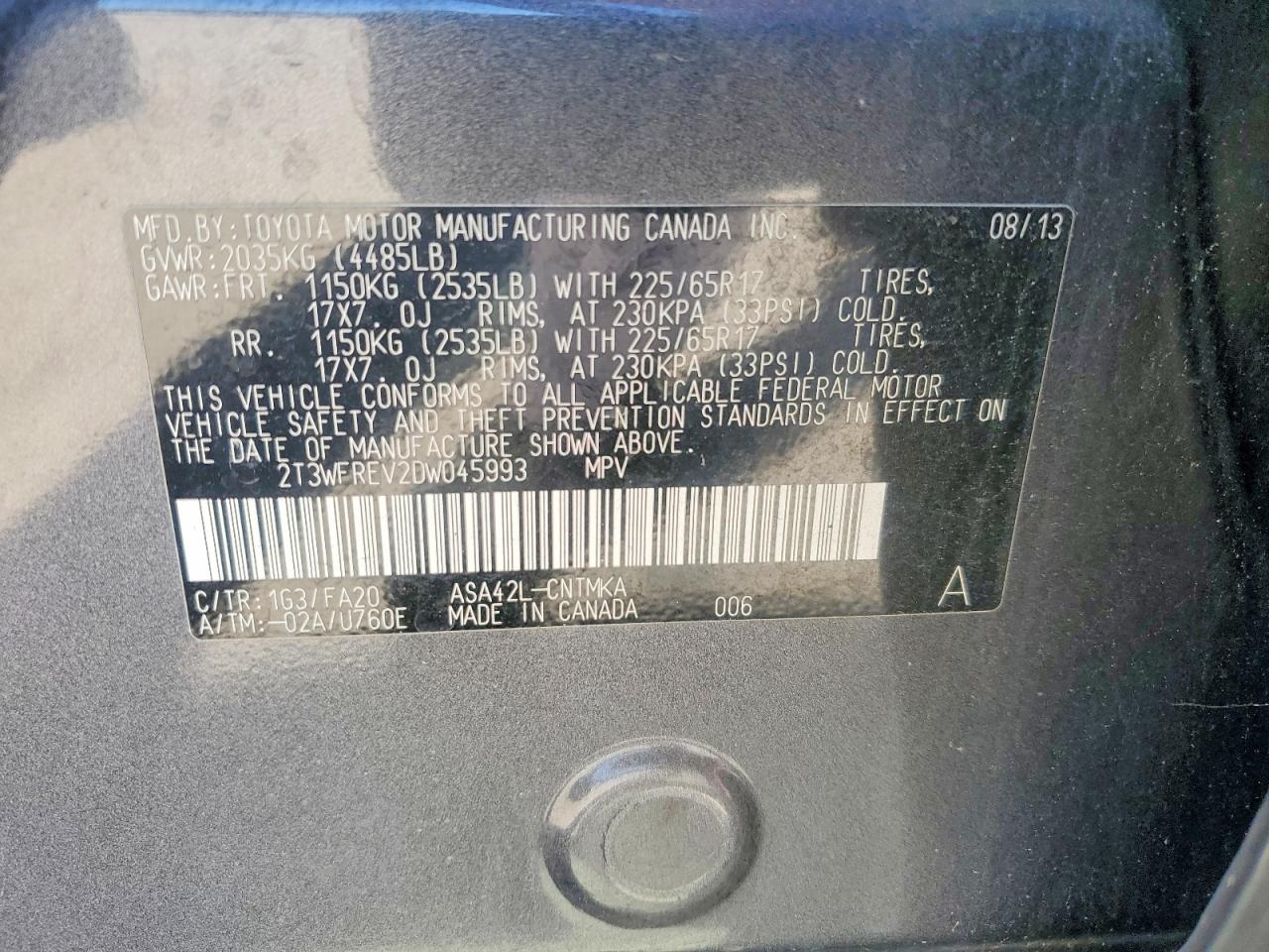 2013 TOYOTA RAV4 XLE photo 37