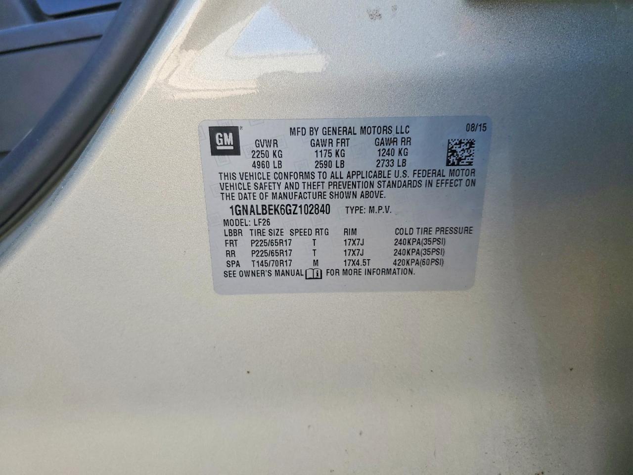 2016 CHEVROLET EQUINOX LS photo 34