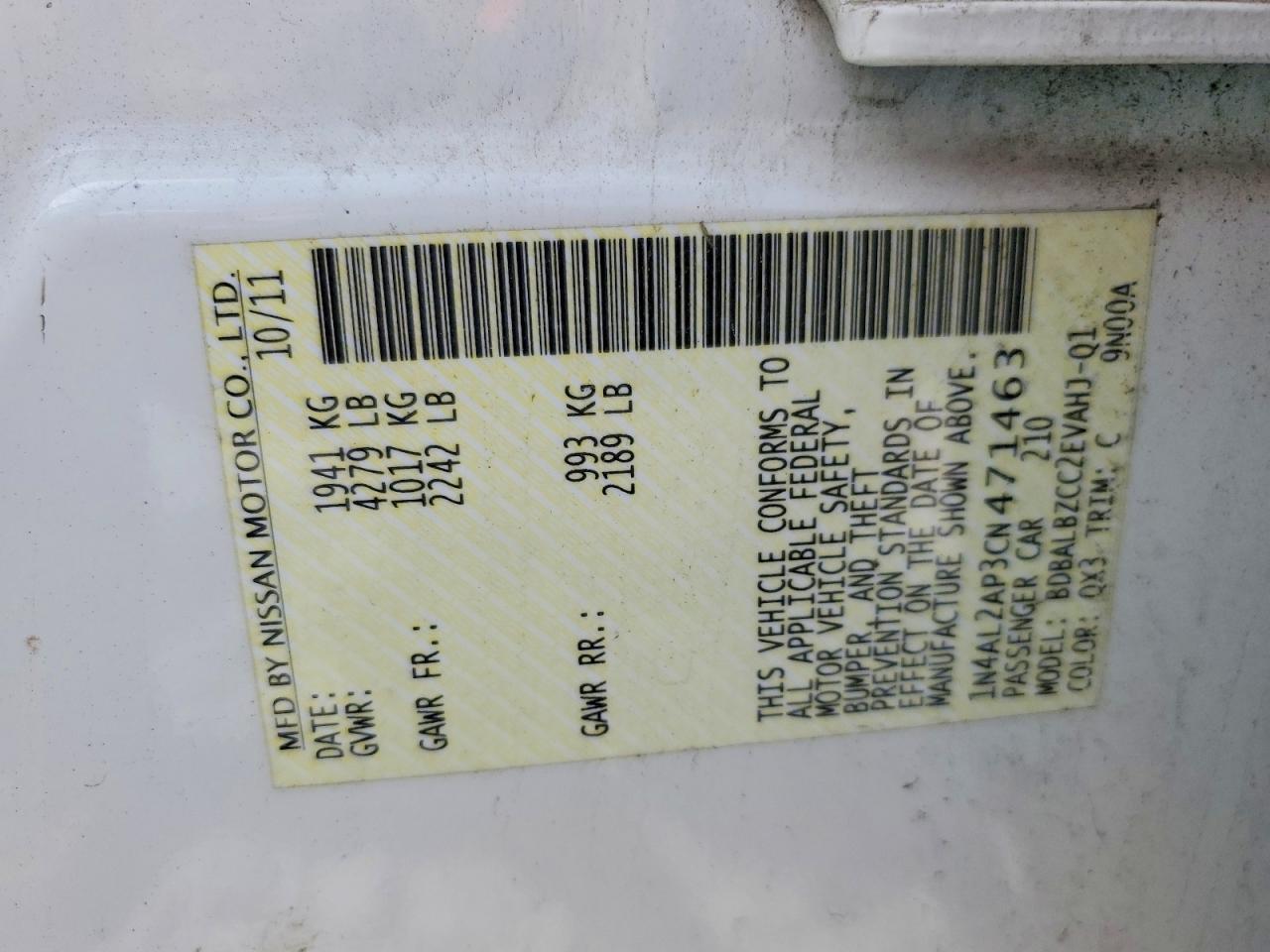 2012 NISSAN ALTIMA 2.5 photo 23