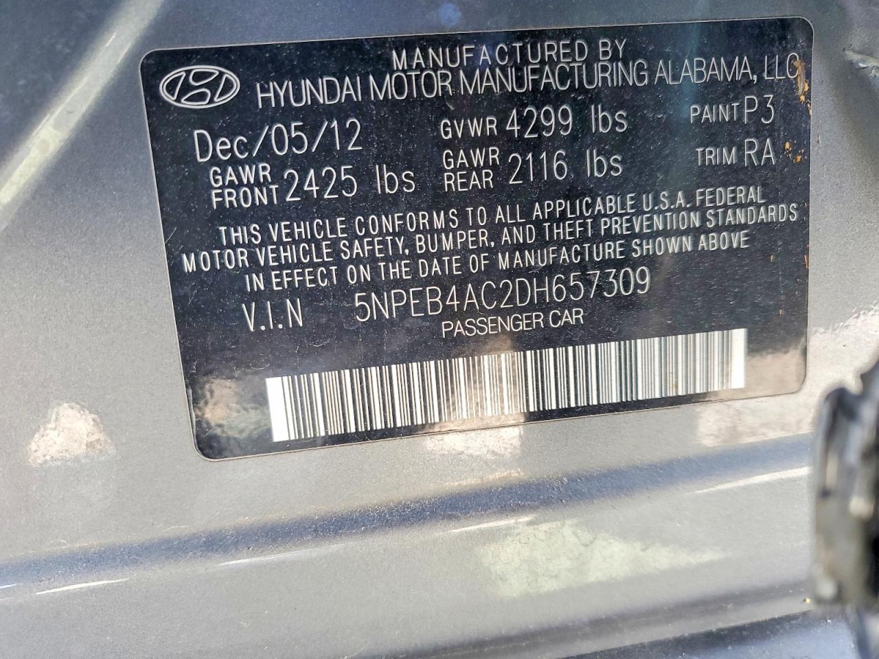 2013 HYUNDAI SONATA GLS photo 37