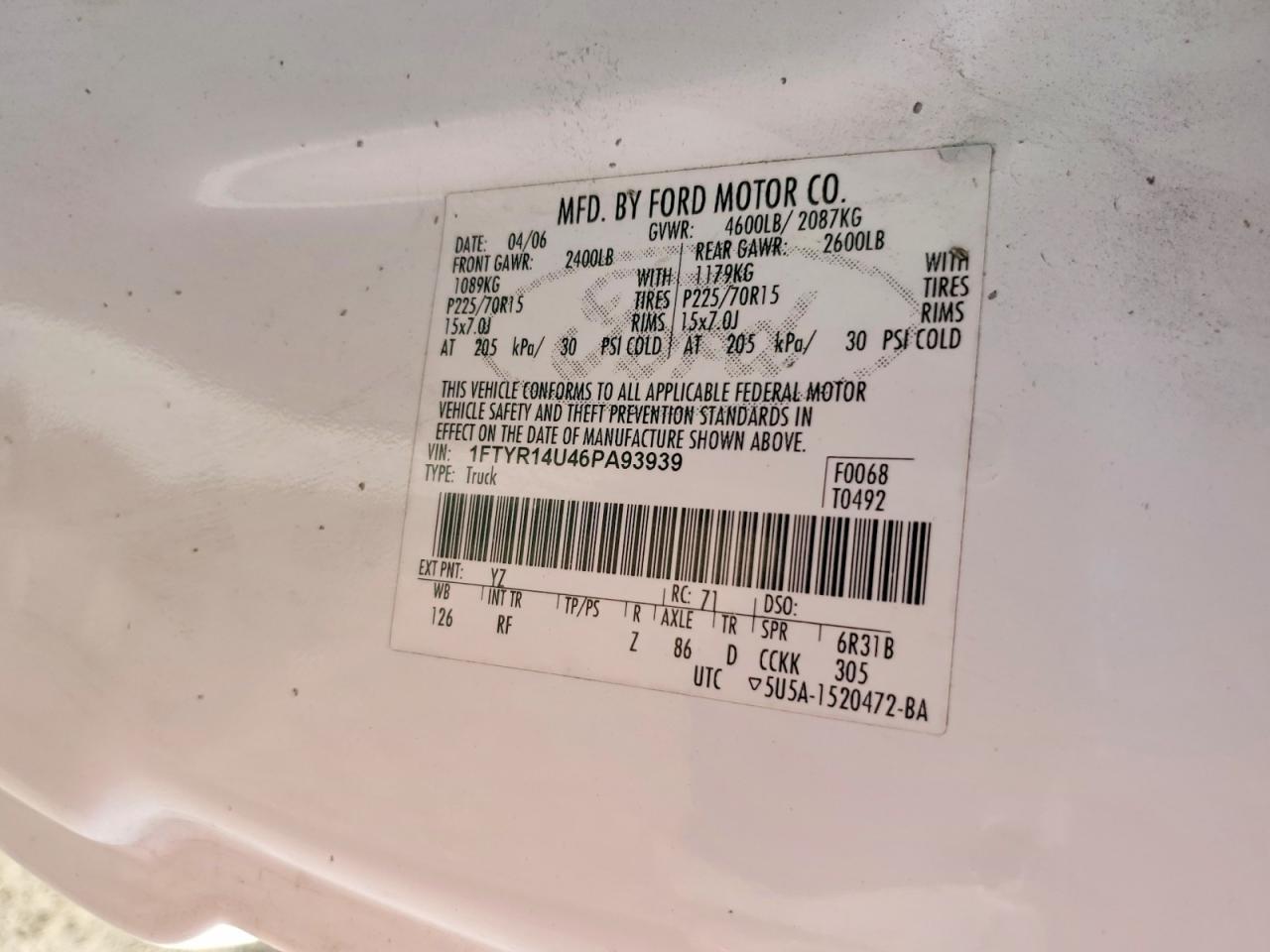 2006 FORD RANGER SUPER CAB photo 12