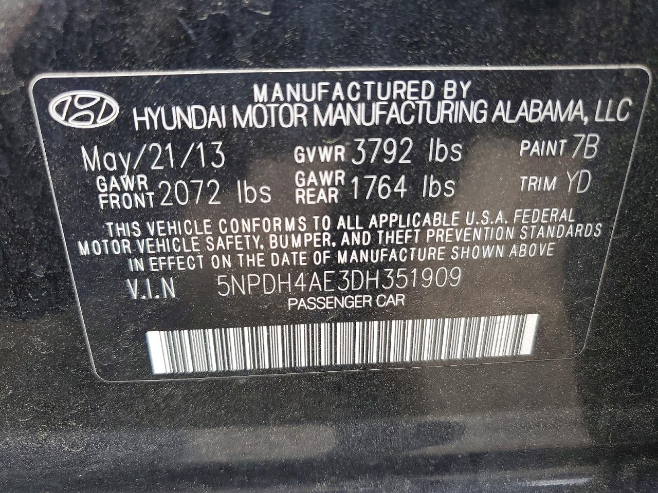 2013 HYUNDAI ELANTRA GLS photo 23