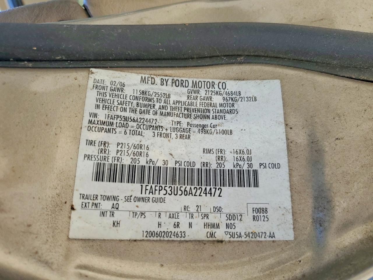 2006 FORD TAURUS SE photo 34