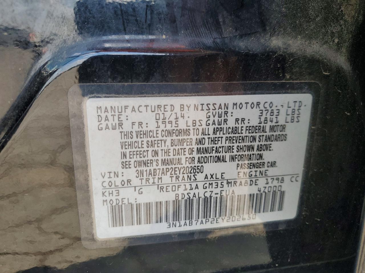 2014 NISSAN SENTRA S photo 34