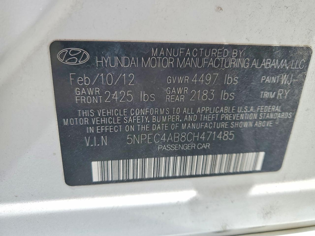 2012 HYUNDAI SONATA LIMITED 2.0T photo 23