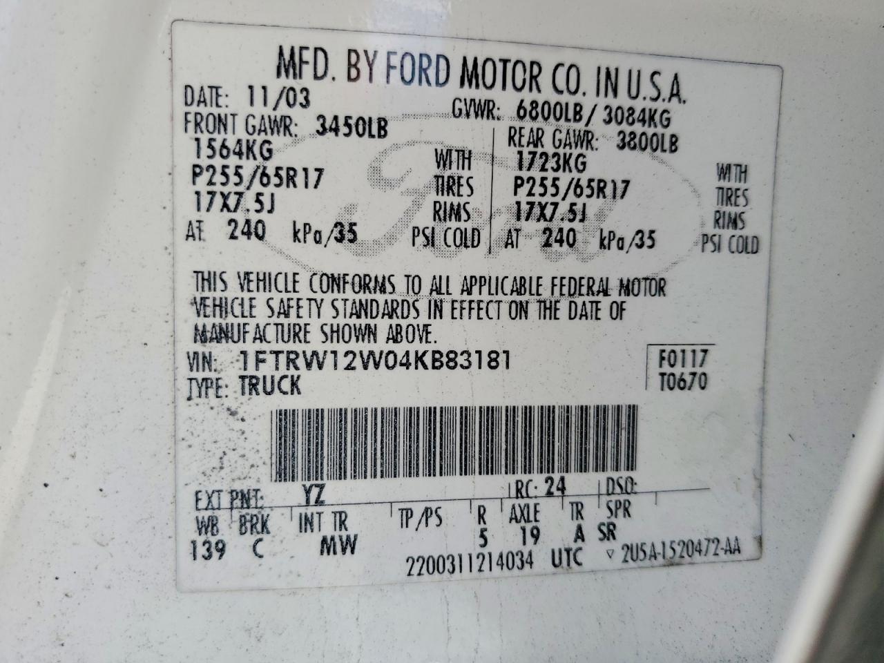 2004 FORD F150 SUPERCREW photo 37