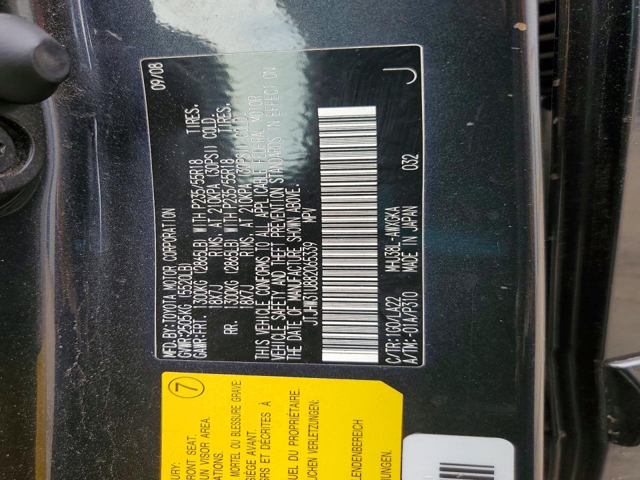 2008 LEXUS RX 400H photo 37