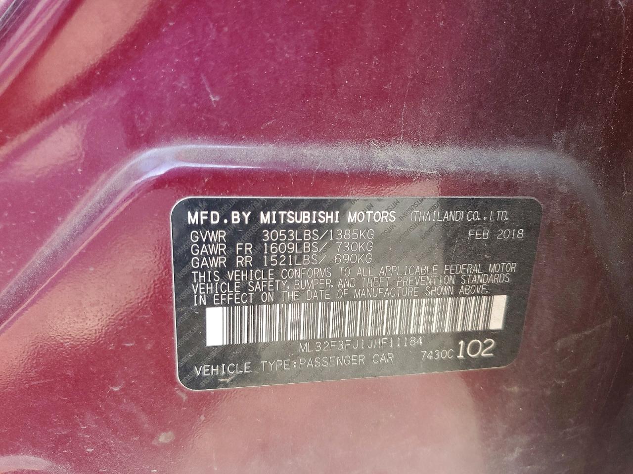 2018 MITSUBISHI MIRAGE photo 23