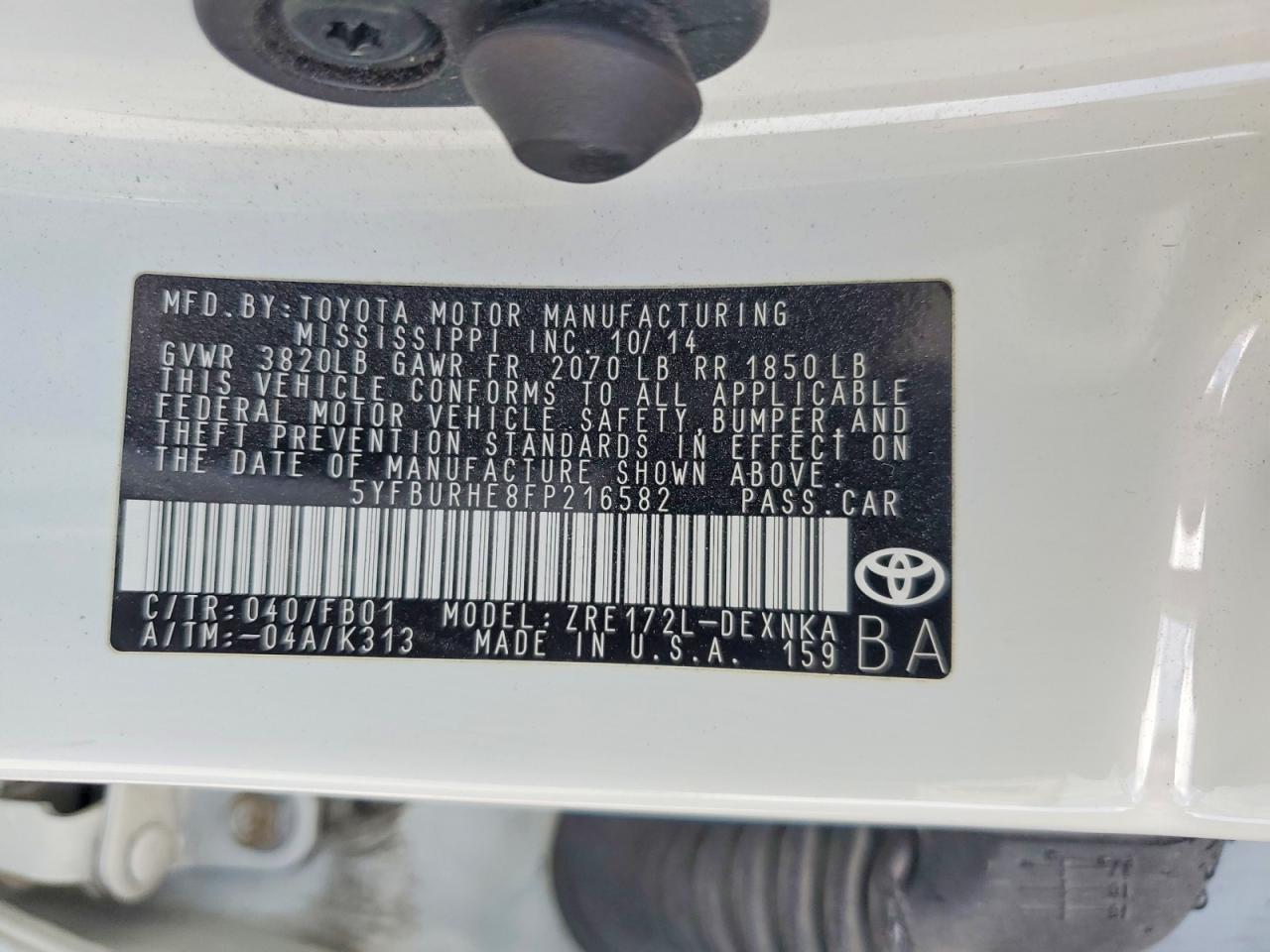 2015 TOYOTA COROLLA LE PLUS photo 23