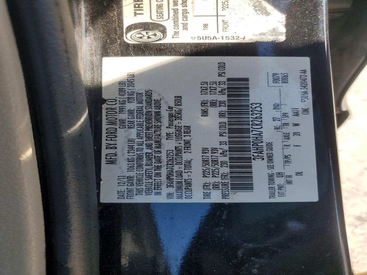 2012 FORD FUSION SE photo 23