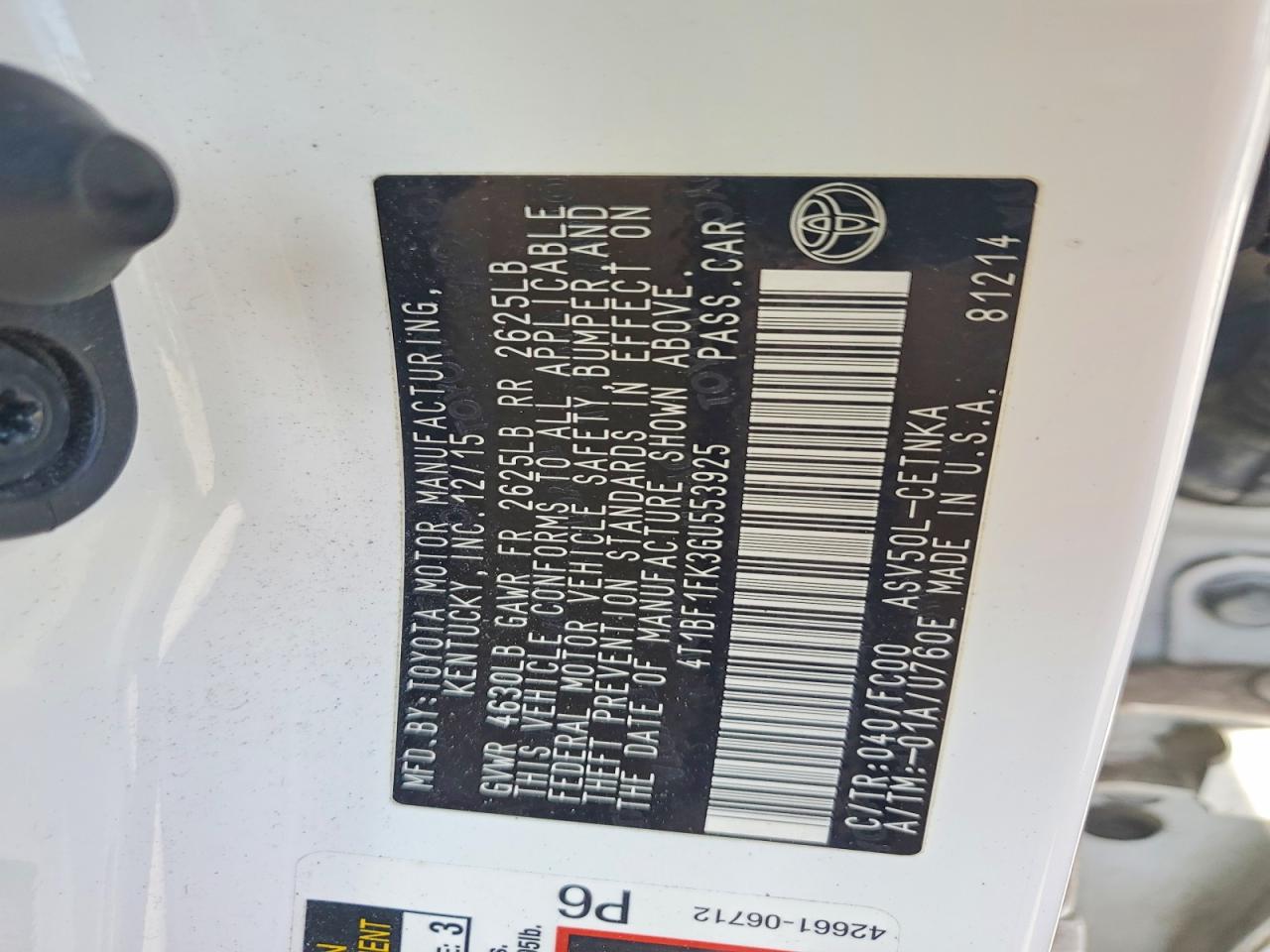 2016 TOYOTA CAMRY LE photo 34