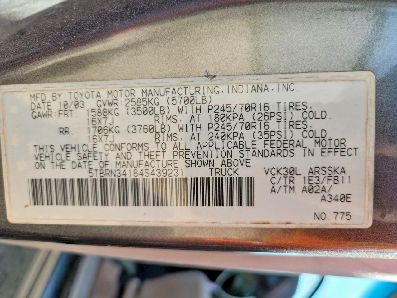 2004 TOYOTA TUNDRA ACCESS CAB SR5 photo 34