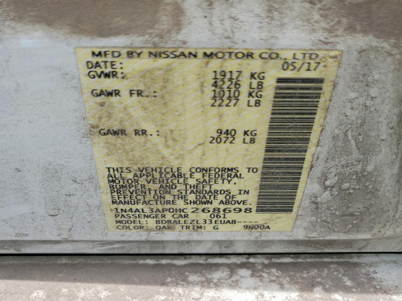 2017 NISSAN ALTIMA 2.5 S photo 23