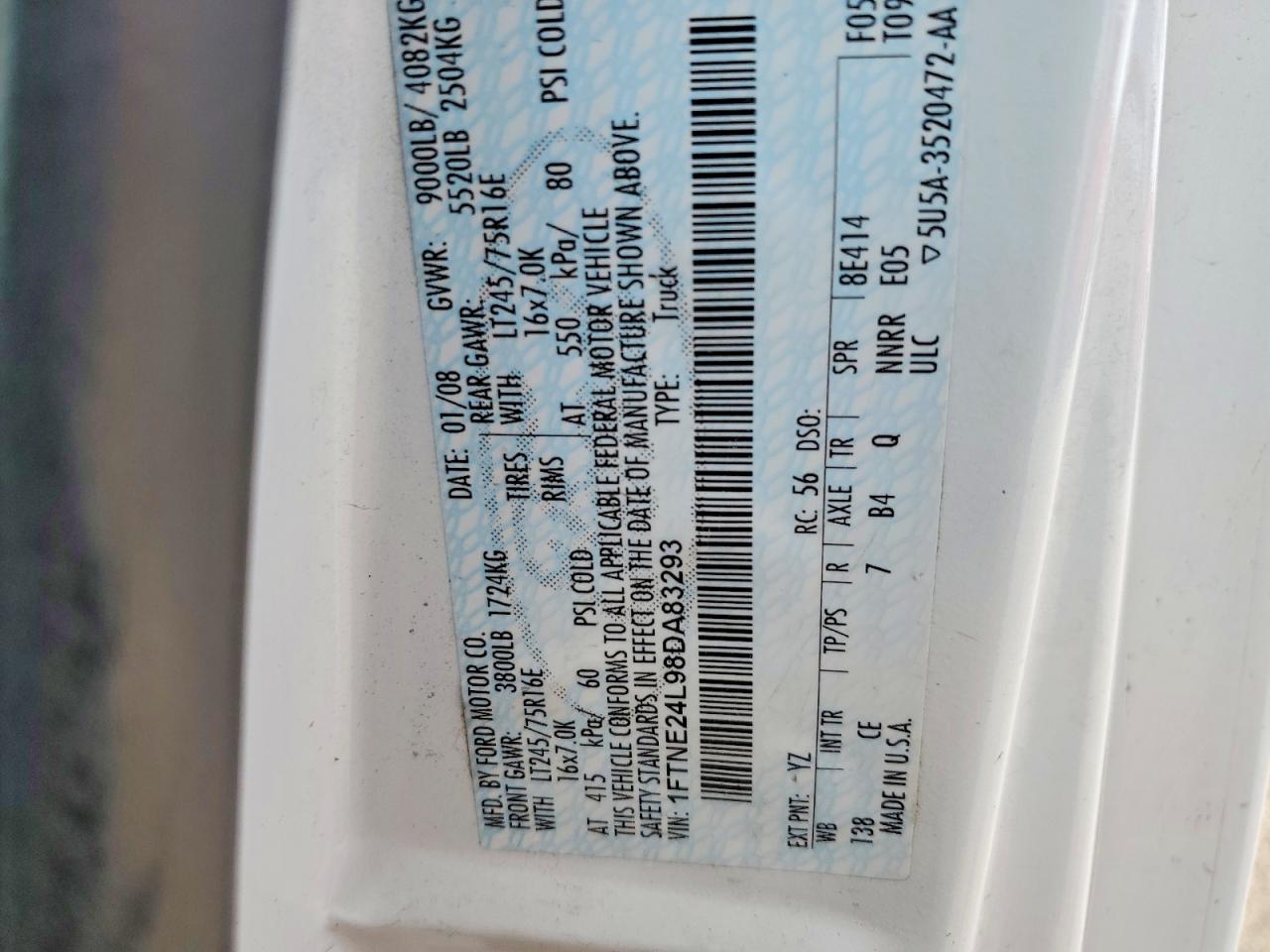 2008 FORD ECONOLINE E250 VAN photo 25
