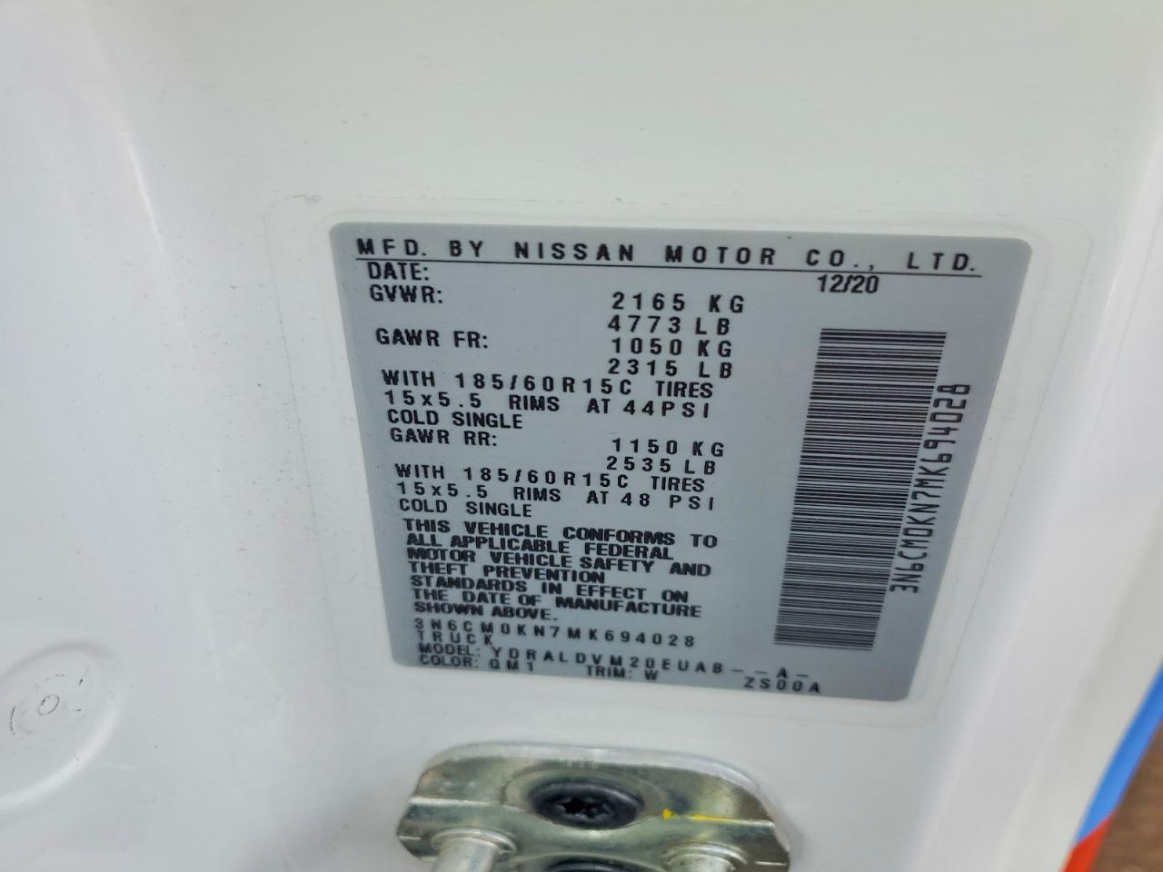 2021 NISSAN NV200 S photo 27