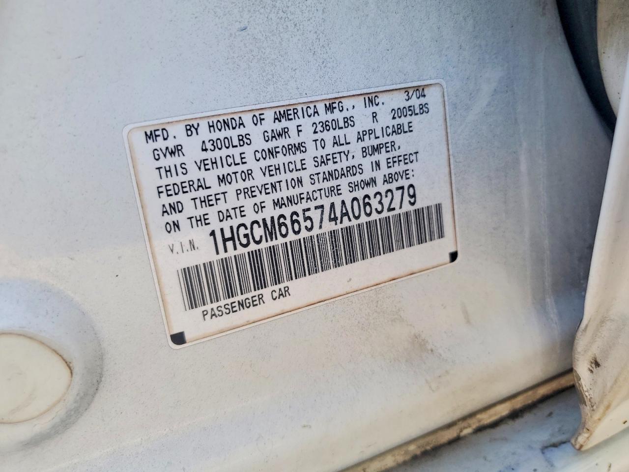 2004 HONDA ACCORD EX photo 23