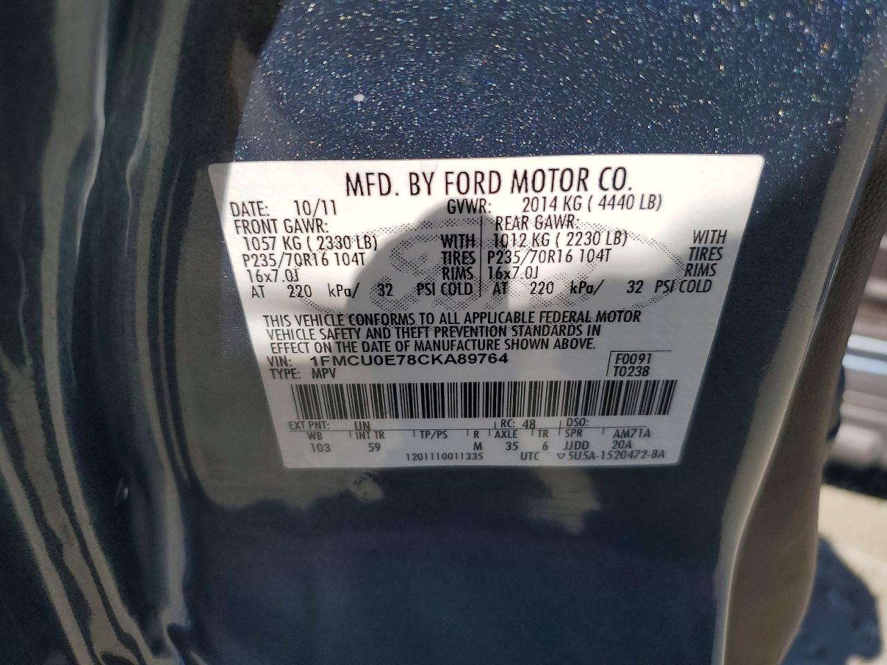 2012 FORD ESCAPE LIMITED photo 23