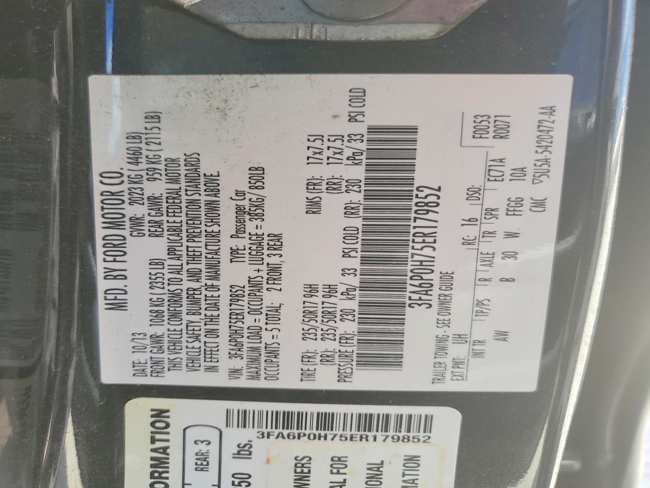 2014 FORD FUSION SE photo 23